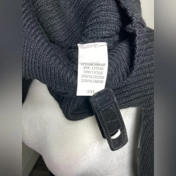 3XL debut Black Long Sleeve Heavyweight Warm Comfy Ribbed Sweater - Picture 5 of 5